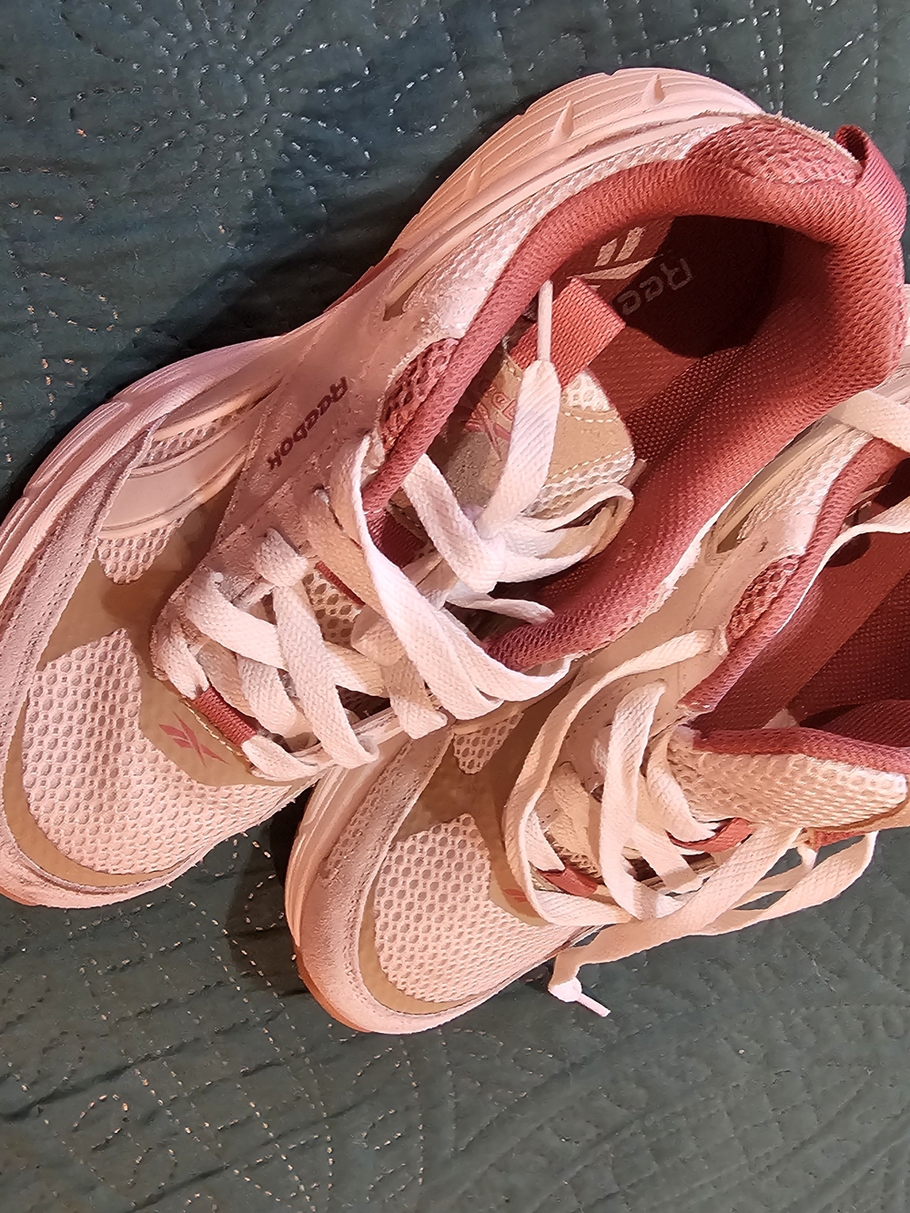 Reebok Women's Pink, White & Tan Athletic Sneakers